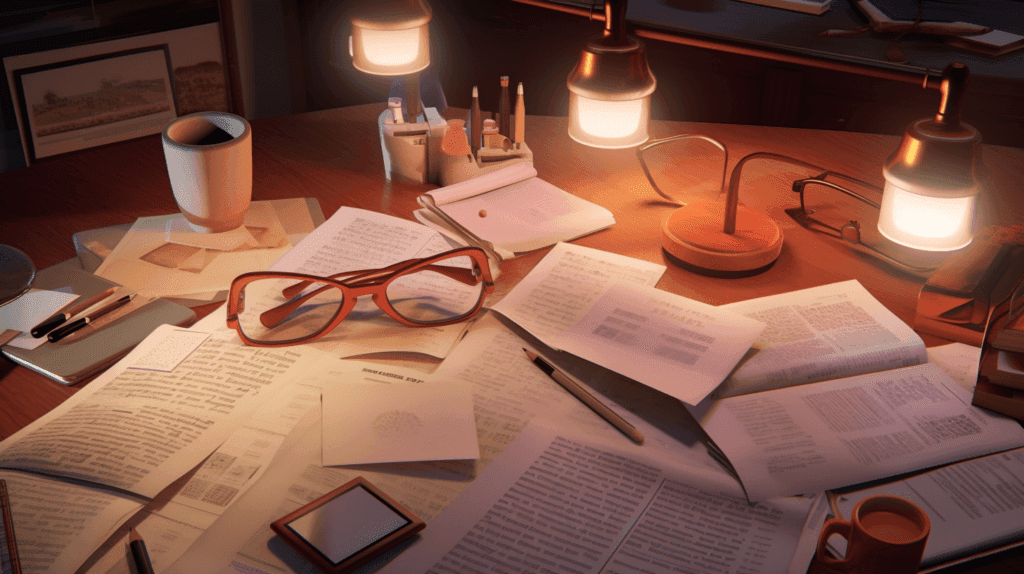 A sophisticated journaling scene showing pattern recognition