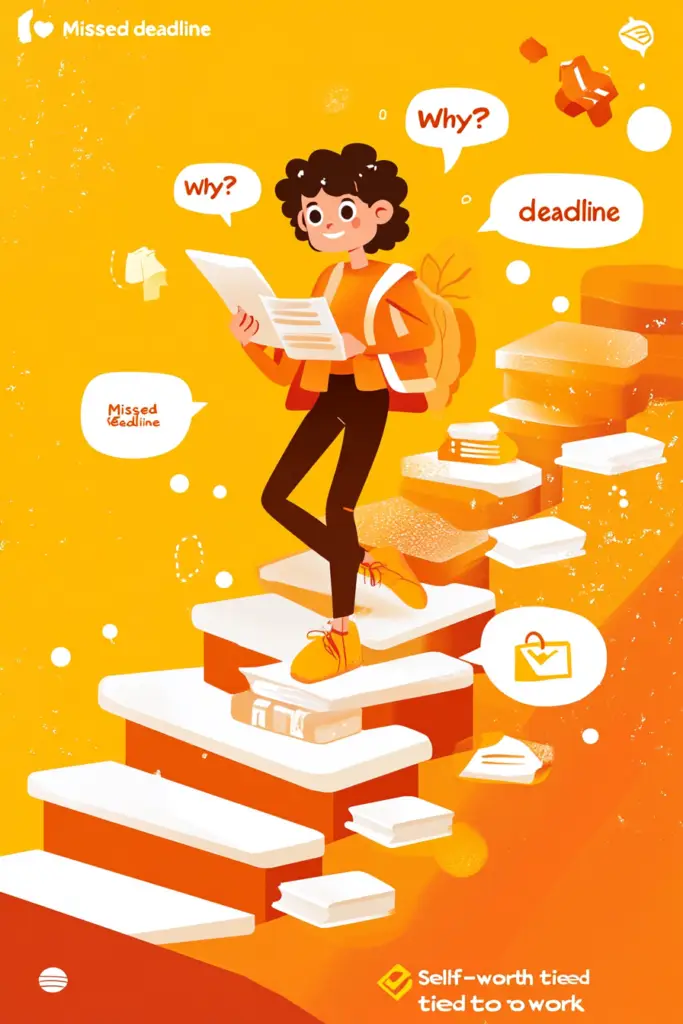 A stylized illustration of a person climbing introspective stairs