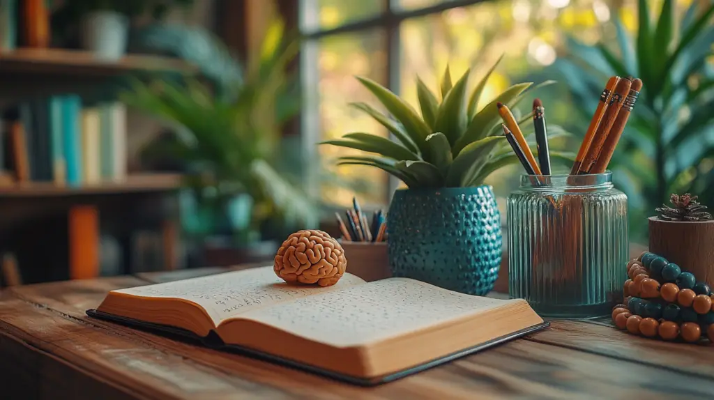 A beautifully arranged journaling scene from above
