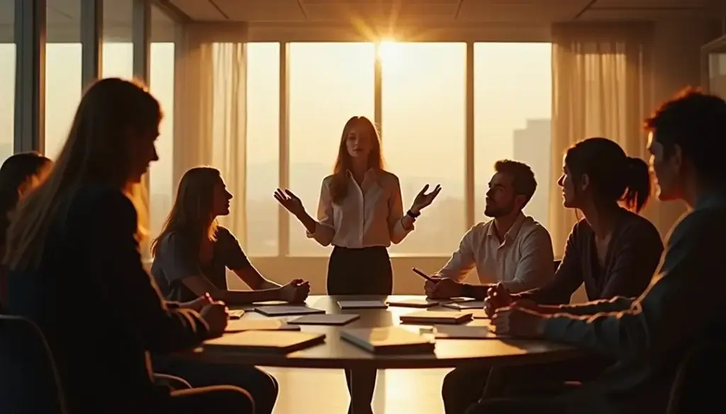 A group sharing journals around a sunlit table