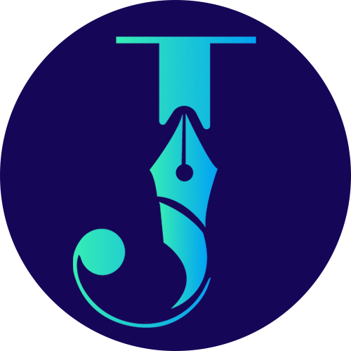 Stylized J on blue circle