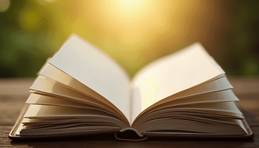 ournal with filled pages open to a new blank page - representing progress in therapeutic journaling