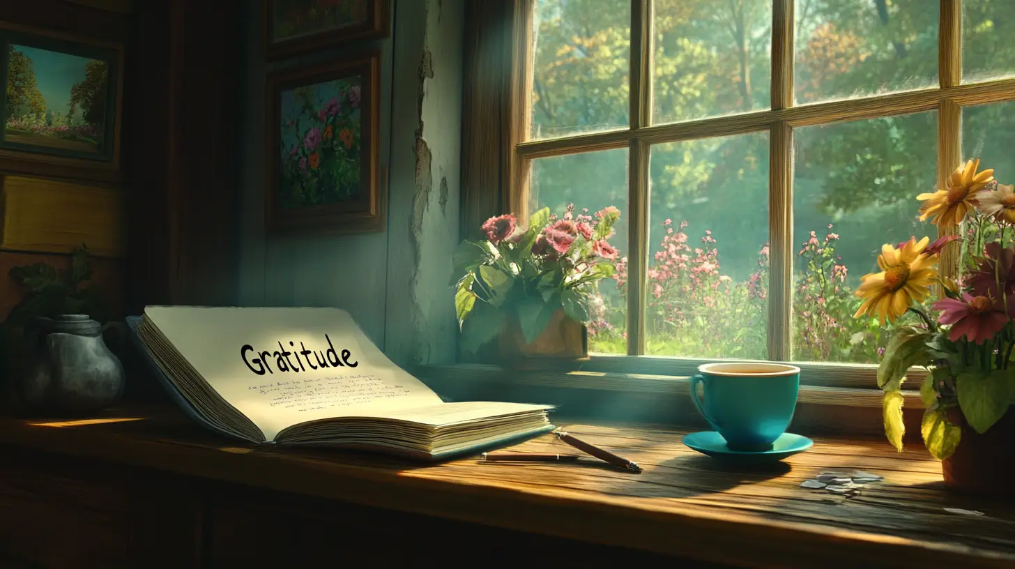 Open gratitude journal with pen and morning sunlight, symbolizing daily reflection practice