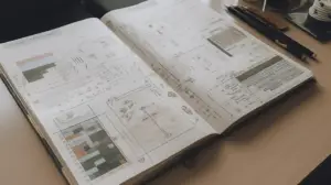 Various best bullet journal options displayed with planning supplies including pens, washi tape, and stencils