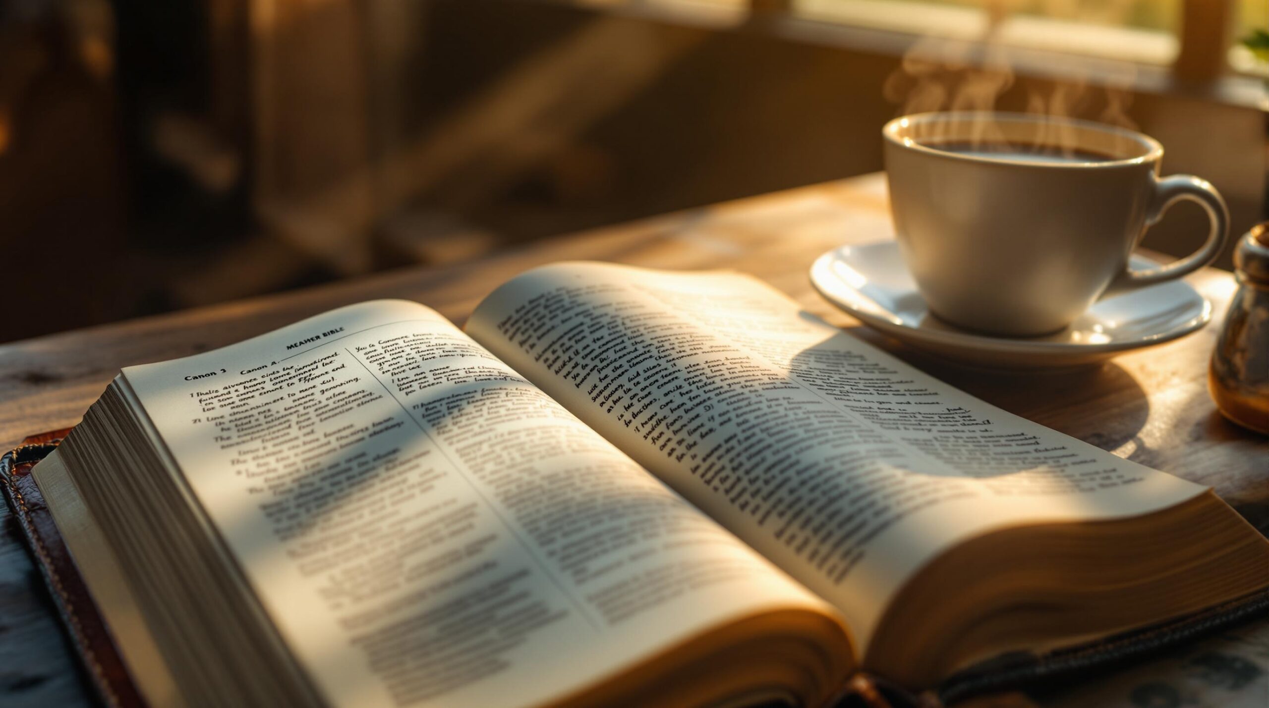 Open Bible and journal for Christian journaling prompts and daily devotional study